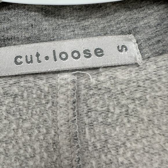 Cut Loose Jacket Womens Small Gray Single Button Raw Edge Asymmetrical Hem USA - Picture 4 of 9